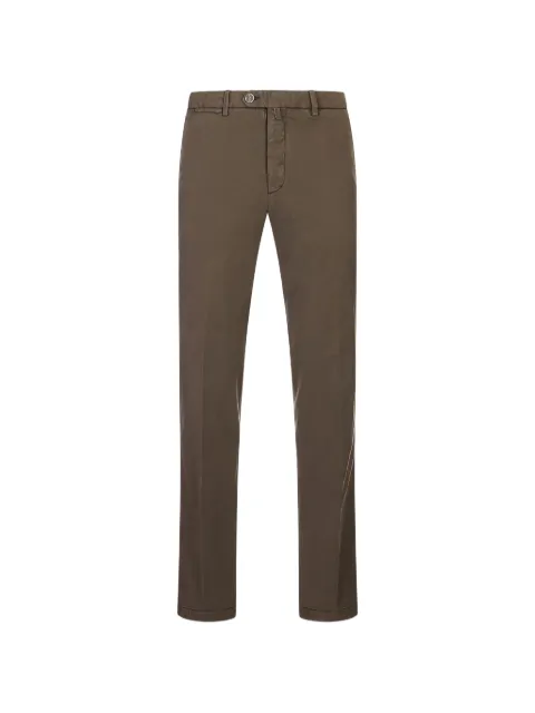 Kiton logo-patch straight-leg trousers Brown UFPP79RK0103L
