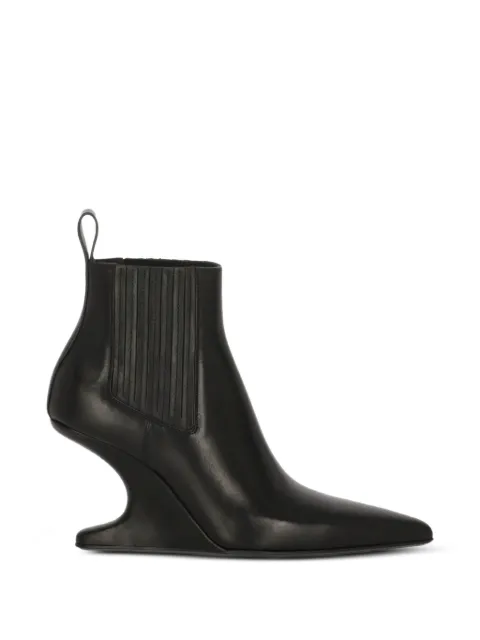 Rick Owens Cantilever leather heeled chelsea boots Black RP02F5879LOOEC