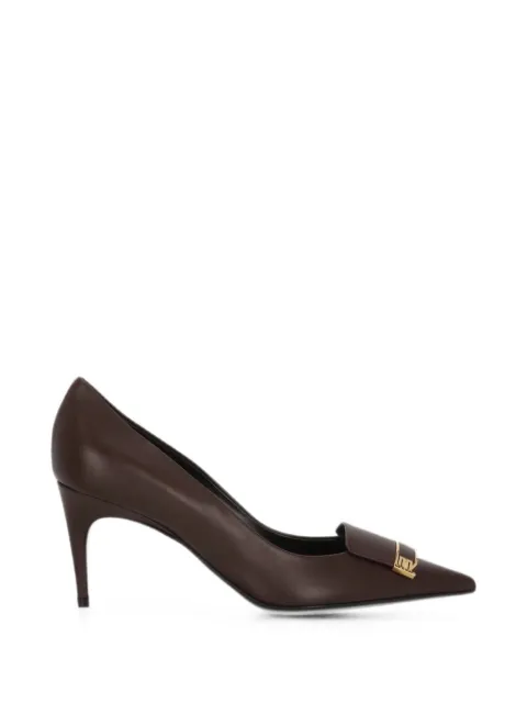 Sergio Rossi Sr Evolv plaque-detail pointed-toe heeled pumps Red B14490MMVN13110