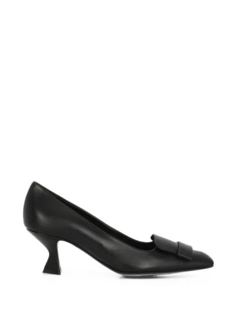 Sergio Rossi plaque-detail squared-toe heeled pumps Black B14550MFL3461101000