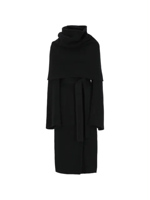 Rick Owens belted hooded coat Black RP02F5901DDR09