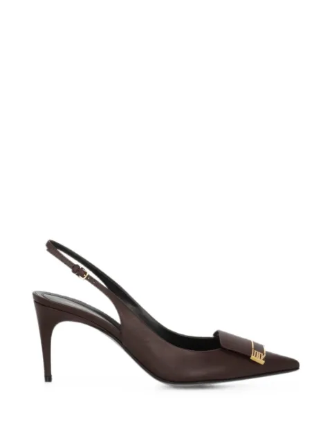 Sergio Rossi Sr Evolv plaque-detail pointed-toe slingback pumps Red B14501MMVN131106026