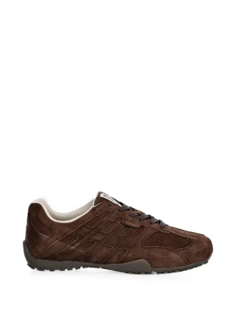 Geox suede-panelled sneakers Brown U66NVA022BCC6006