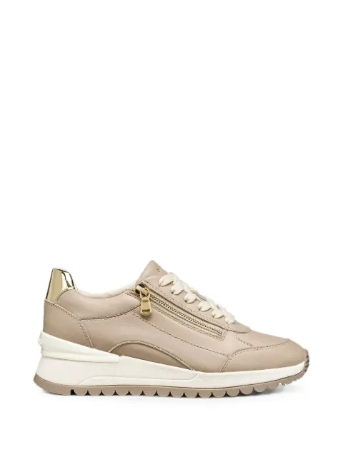 Geox Desya side-zip leather sneakers Neutrals D6600A085BNC5379