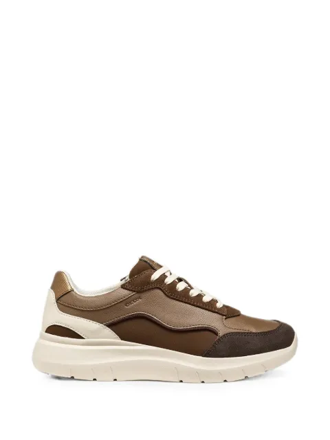 Geox panelled leather sneakers Brown D65YNA05422C6049