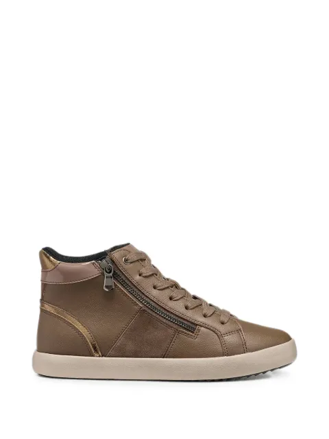 Geox Blomiee panelled high-top sneakers Brown D366HD05422C6029