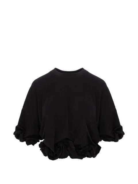 Seen Users Twombly Bloom ruffled T-shirt Black SEEN12TOP02