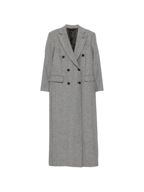 ERALDO herringbone double-breasted coat Grey 570941217180890