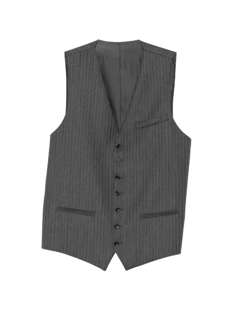 Reveres 1949 pinstripe-pattern buckle-strap gilet Grey 530472218410810