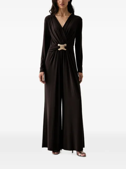 Joseph Ribkoff hammered-buckle wrap-style jumpsuit Brown 263005