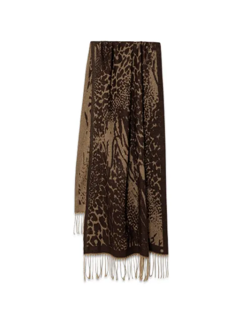 Joseph Ribkoff animal-print fringed scarf Brown 263987