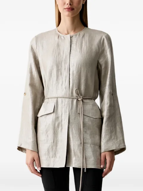 Joseph Ribkoff metallic-effect belted jacket Neutrals 262979