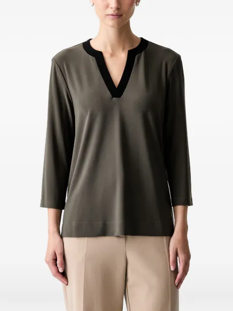 Joseph Ribkoff V-neck three-quarter-sleeve top Green 263629