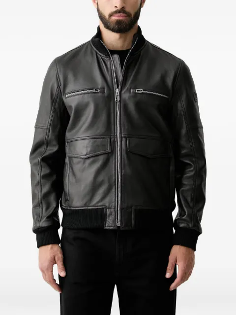 Joop! calf leather panelled jacket Black 80100851