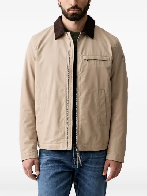 Joop! corduroy-collar zip-up jacket Neutrals 30103113