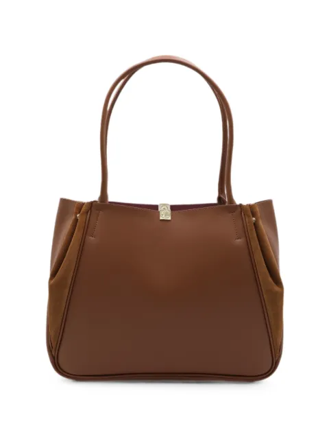 Coccinelle suede-panel leather tote bag Brown E1V60110101