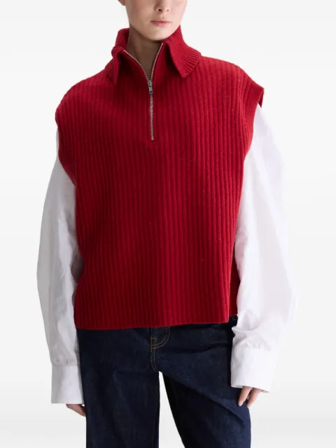 Bellerose Amer sleeveless half-zip sweater Red BW262906K1584U