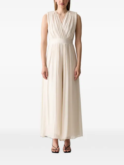 Haveone wrap-style wide-leg jumpsuit Neutrals YFFQ001