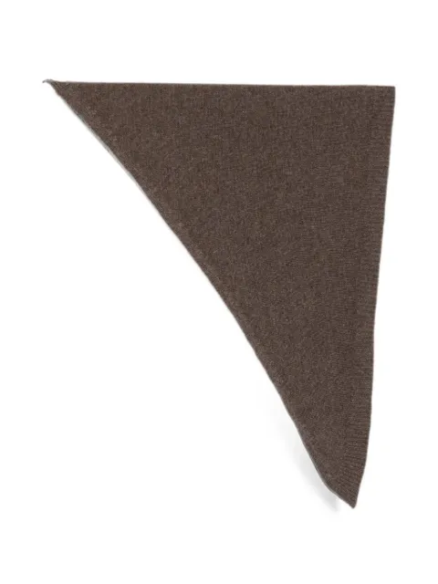 Róhe triangular knitted scarf Brown 82042333