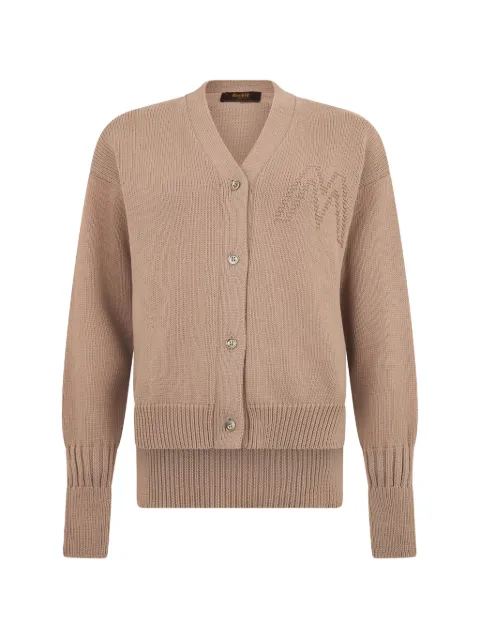 Moorer logo-embroidered cardigan Neutrals BAHIRANSK