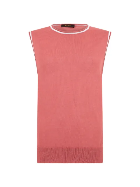 Moorer sleeveless contrast-trim sweater Pink NADINEFLK