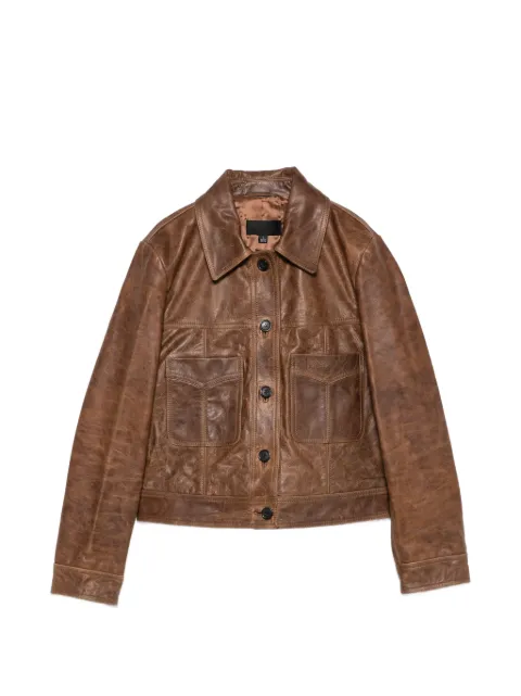 Nili Lotan Susannah leather flap-pocket jacket Brown 13230L244