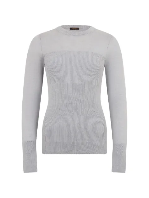 Moorer ribbed crew-neck jumper Grey GIOSYZEF