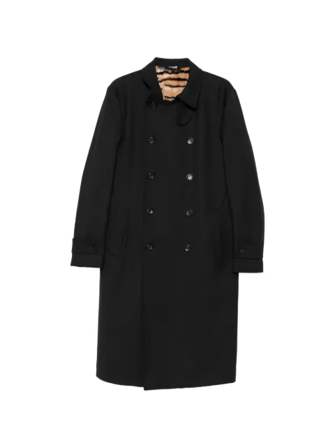 Reveres 1949 double-breasted high-neck coat Black 570955217630810