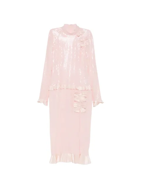 Alessandra Rich sequin-embellished bow-detail midi dress Pink FABX4399F4881
