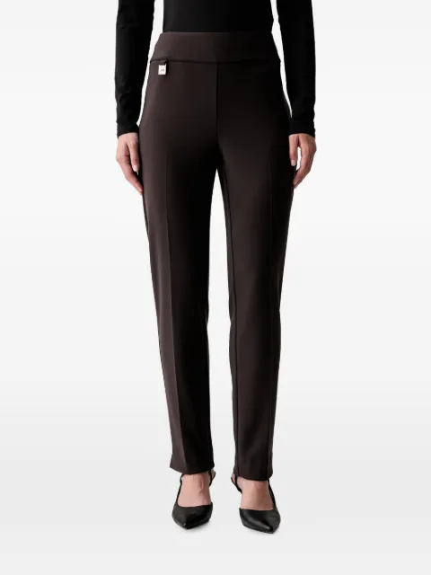 Joseph Ribkoff logo-plaque slim-fit trousers Brown 144092F26