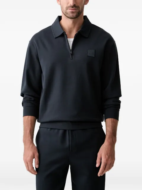 Joop! logo-patch quarter-zip sweater Blue 30103327