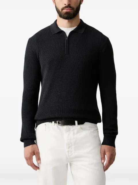 Joop! waffle-knit quarter-zip sweater Blue 30103214