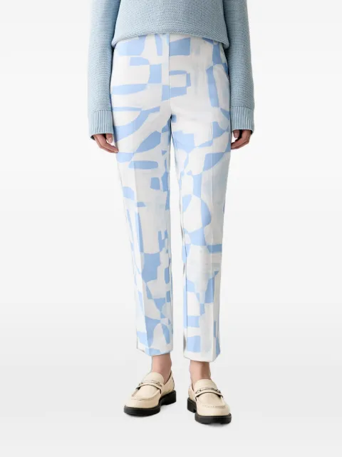 Joseph Ribkoff abstract-print cropped trousers White 262131