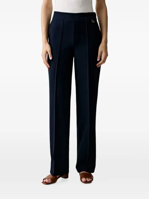 Joop! pressed-crease logo-plaque trousers Blue 30103361