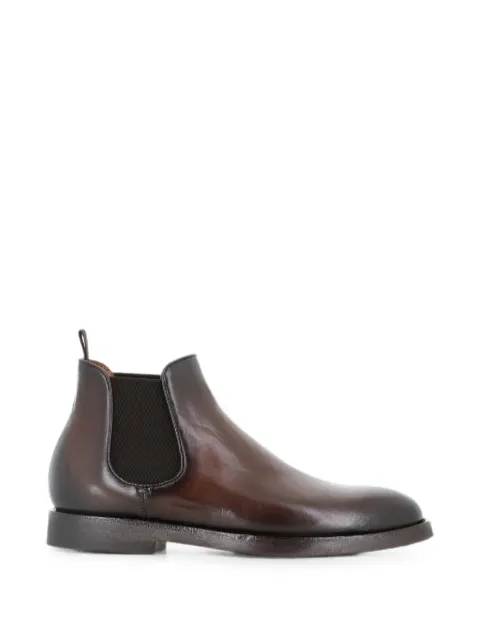 Officine Creative leather elasticated-panel ankle boots Brown BARITONFLEXI002