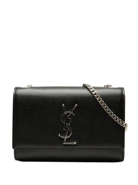 Saint Laurent Pre-Owned 2018 Small Grain De Poudre Monogram Kate crossbody bag Black MBDPWLZWM8UE1PQP