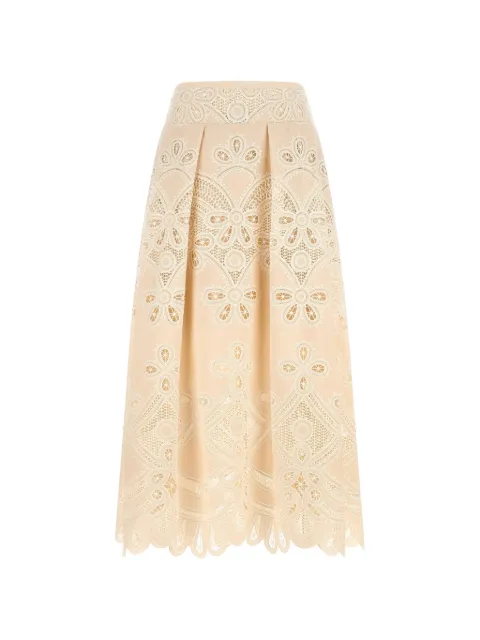 Elie Saab carving-embroidery maxi skirt Neutrals SK360NP26COE16CREAM
