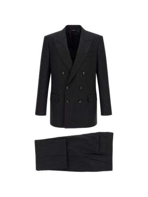 TOM FORD pinstriped double-breasted suit Black 2LNP01WEP30NAA