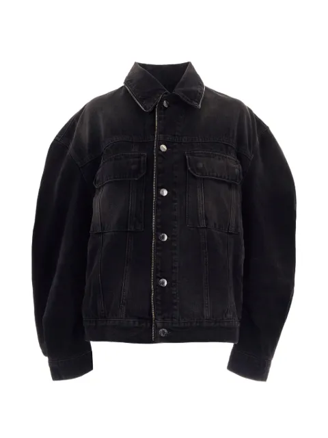 Haikure zip-detail denim jacket Black HEW09130DF119