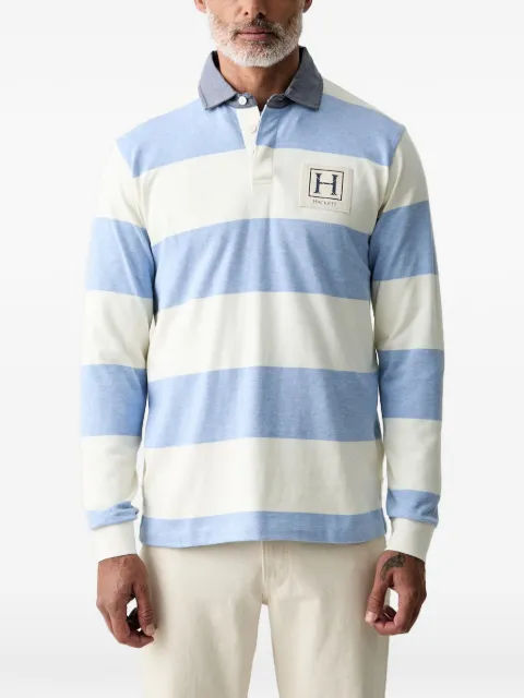 Hackett London striped long-sleeve polo shirt Neutrals HM5700018