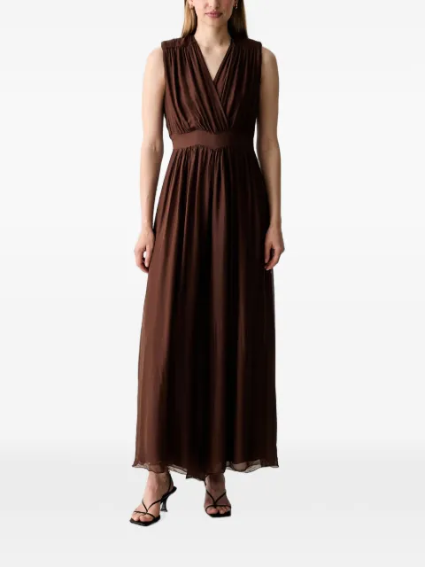 Haveone gathered sleeveless jumpsuit Brown YFFQ001