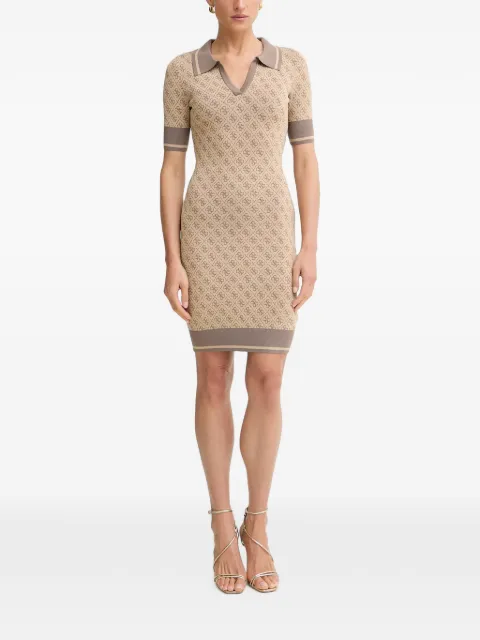 GUESS USA monogram-detail short-sleeve mini dress Neutrals W6YK32Z0963