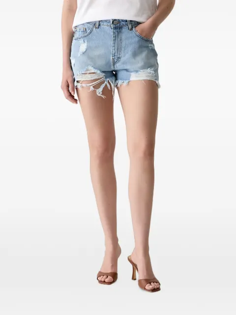 Haveone distressed frayed mini shorts Blue PGZQ240