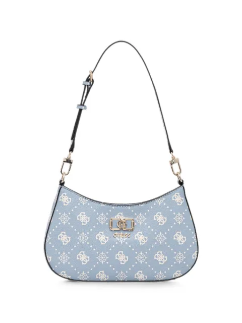 GUESS USA Emelie monogram-print logo-plaque shoulder bag Blue HWGP9928180