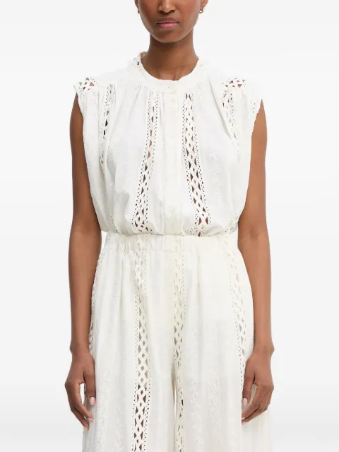 Haveone broderie-anglaise sleeveless blouse White CNOQ142