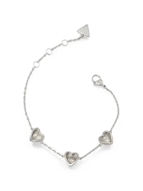 GUESS USA heart-charm cable-link bracelet Silver JUBB04611JW