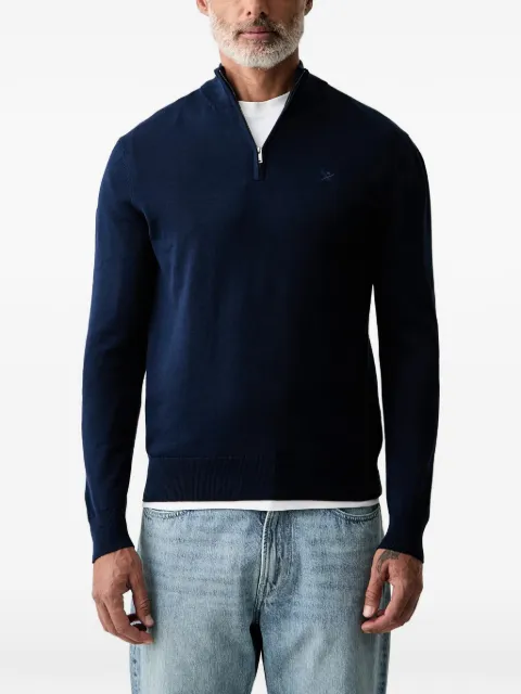 Hackett London quarter-zip embroidered-logo sweater Blue HM7000117