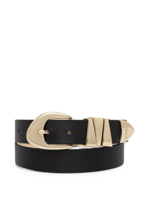 GUESS USA logo-engraved buckle belt Black BW9479P6330