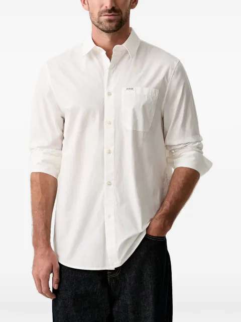 GUESS USA logo-patch chest-pocket shirt White M6YH14W2736