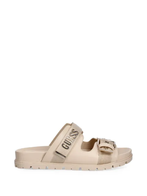 GUESS USA Faxona buckle-fastening logo-plaque sandals Neutrals FLTFAXFAB03